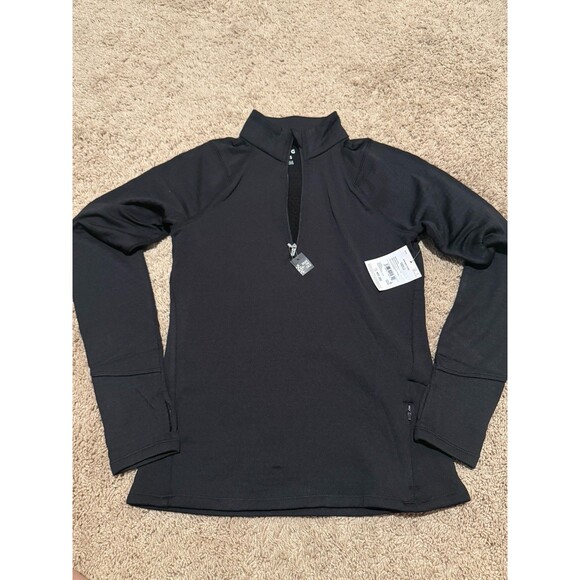 DSG Women's Pure Black Run Grid 1/4 Zip Pullover Top Regular Size XS Nwt - Picture 3 of 5